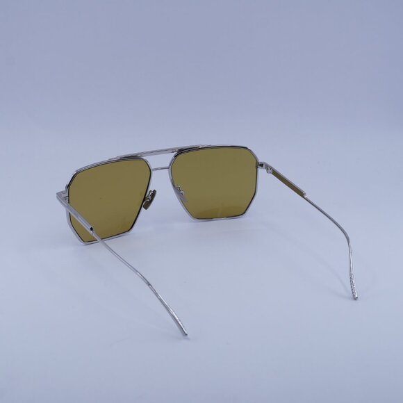 Bottega Veneta BV1012S 007 Sunglasses Silver Aviator Frame, Brown Lenses main image 6